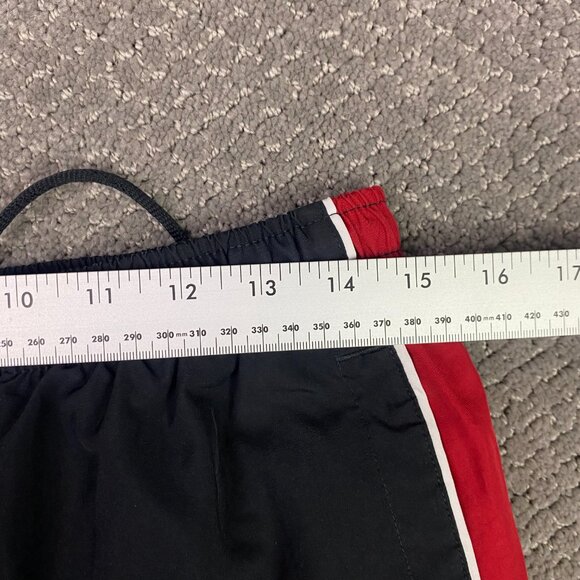 Vintage Nike Woven Track Pants Men's Medium Black Red Stripe Ankle Zip Y2K 2000s - Picture 10 of 14